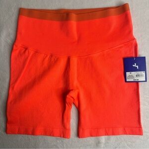 JoyLab Women's Seamless  Neon Orange Bike Shorts Size M